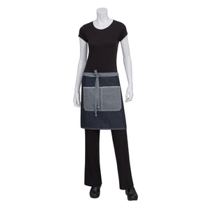 AW044-IBL-DC Chef Works Bronx Half Bistro Apron Globe Importers Adelaide Hospitality Supplies
