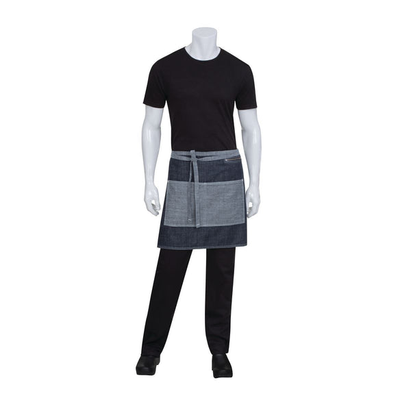 AW046-IBL Chef Works Manhattan Half Bistro Apron Globe Importers Adelaide Hospitality Supplies