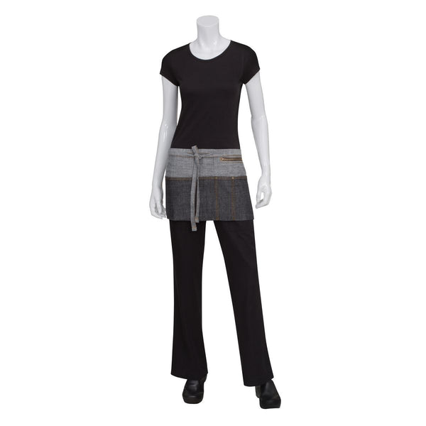 AW047-BLK Chef Works Manhattan Waist Apron Globe Importers Adelaide Hospitality Supplies