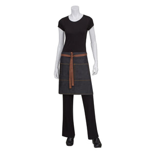 AW048-BLK Chef Works Memphis Half Bistro Apron Globe Importers Adelaide Hospitality Supplies