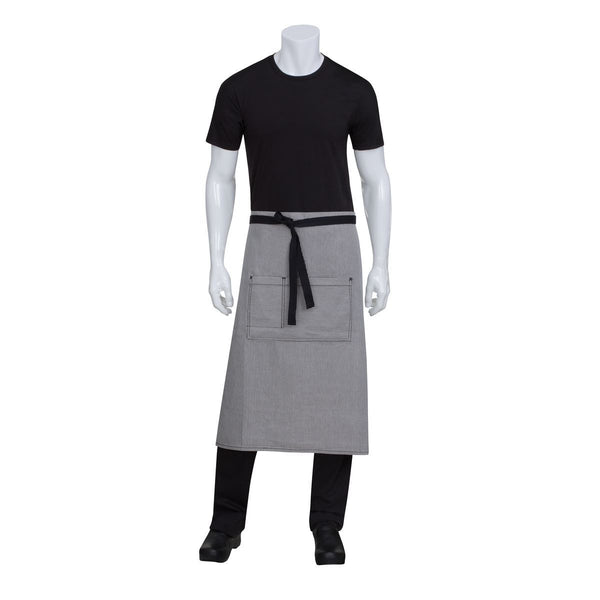 AW051-BLK Chef Works Portland 3/4 Bistro Apron Globe Importers Adelaide Hospitality Supplies