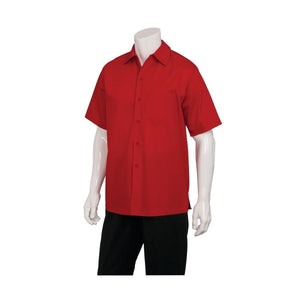 C100-RED-4XL Genova Cafe Shirt Men Red Globe Importers Adelaide Hospitality Supplies