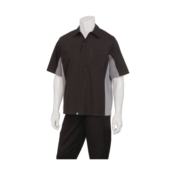 CSMC-BLM-4XL Universal Contrast Shirt Men Grey Globe Importers Adelaide Hospitality Supplies