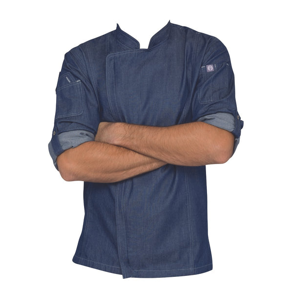 EXDZ001-IBL-3XL Chef Works Gramercy Denim Chef Jacket Men Globe Importers Adelaide Hospitality Supplies