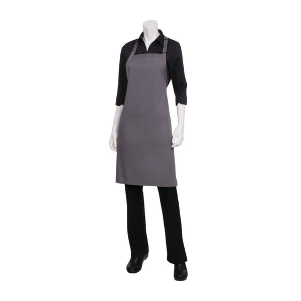 F8-GRY Chef Works Bib Apron Globe Importers Adelaide Hospitality Supplies