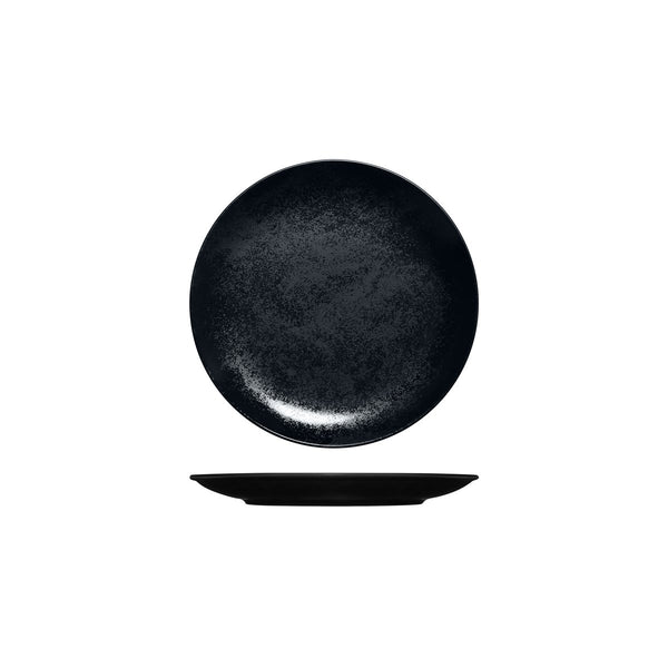 RK3180-BK RAK Porcelain Karbon Black Round Coupe Plate Globe Importers Adelaide Hospitality Supplies