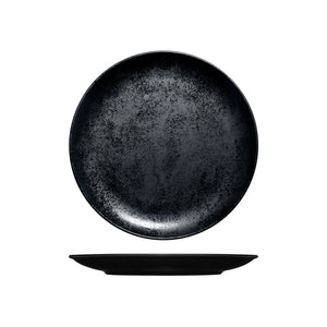 RK3240-BK RAK Porcelain Karbon Black Round Coupe Plate Globe Importers Adelaide Hospitality Supplies