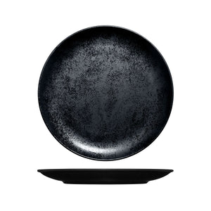 RK3270-BK RAK Porcelain Karbon Black Round Coupe Plate Globe Importers Adelaide Hospitality Supplies