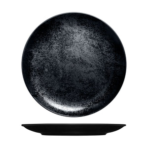 RK3290-BK RAK Porcelain Karbon Black Round Coupe Plate Globe Importers Adelaide Hospitality Supplies