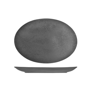 RK4320-GY RAK Porcelain Karbon Shale Oval Coupe Plate Globe Importers Adelaide Hospitality Supplies