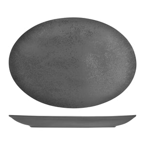 RK4360-GY RAK Porcelain Karbon Shale Oval Coupe Plate Globe Importers Adelaide Hospitality Supplies