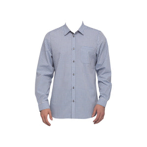 SHC05-SBE-3XL Modern Gingham Long Sleeve Dress Shirt Men Strong Blue Globe Importers Adelaide Hospitality Supplies