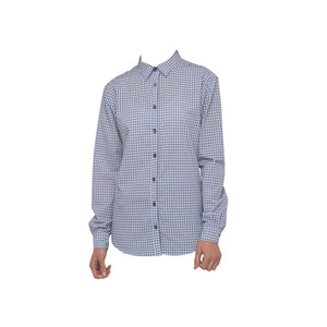SHC05W-SBE-2XL Modern Gingham Long Sleeve Dress Shirt Women Strong Blue Globe Importers Adelaide Hospitality Supplies