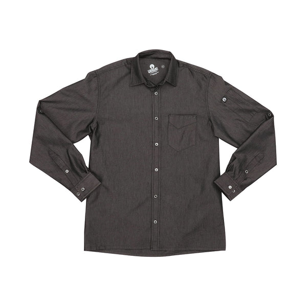 SKL001-BLK-3XL Detroit Long Sleeve Denim Shirt Men Black Globe Importers Adelaide Hospitality Supplies