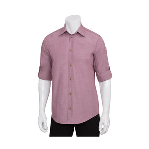 SLMCH005-DUR-3XL Chambray Shirt Men Dusty Rose Globe Importers Adelaide Hospitality Supplies