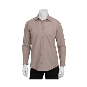 SLMCH005-ECR-3XL Chambray Shirt Men Ecru Globe Importers Adelaide Hospitality Supplies