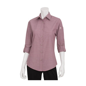 SLWCH002-DUR-2XL Chambray Shirt Women Dusty Rose Globe Importers Adelaide Hospitality Supplies