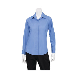 W100-FRB-2XL Basic Dress Shirt Women French Blue Globe Importers Adelaide Hospitality Supplies
